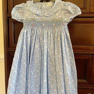 Edgehill Collection Light Blue Floral Smocked Dress- Perfect for Easter! NWOT